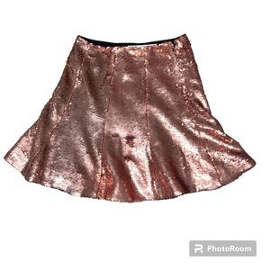 Lovers and friends sequin copper mini skirt xs